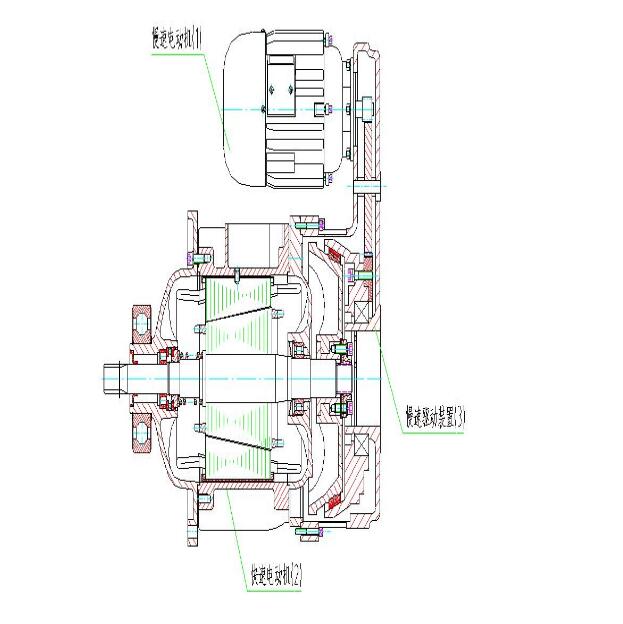 MD1型電動(dòng)葫蘆主、副電機(jī)組合圖